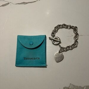 Tiffany & Co. Silver Chain Bracelet with Heart Charm